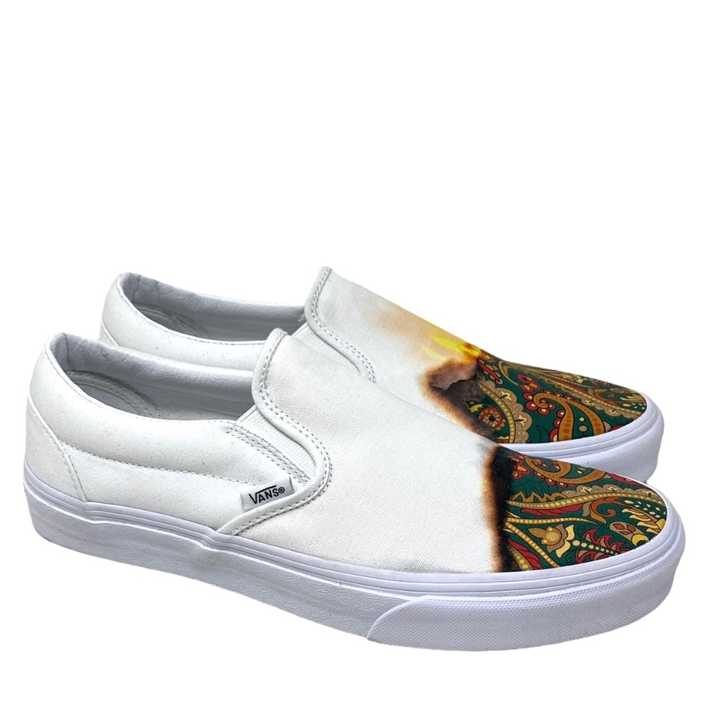 VANS Classic Slip On Shoes Low Top White Men’s Canvas Sneakers Skate VN000XG8AZQ